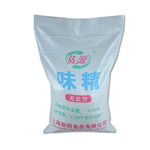 100% virgin white plastic 25kg polypropylene pp woven fabric bag for aginomoto flour packaging