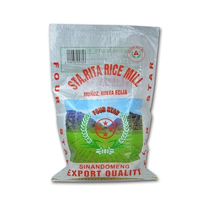 Custom wholesale 25kg transparent white plastic printed pp woven bag