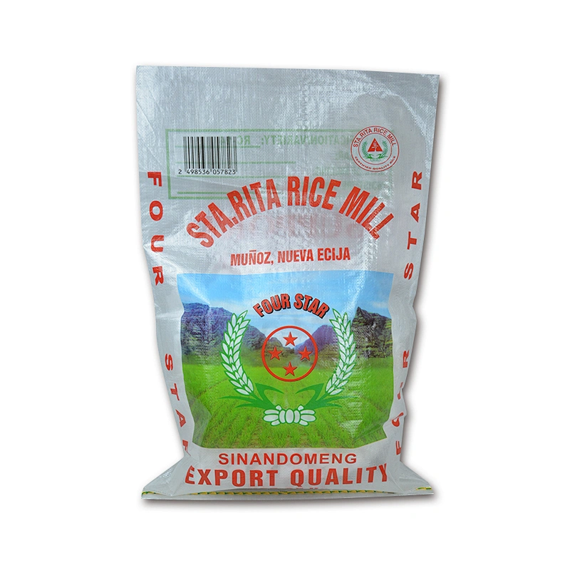 Custom wholesale 25kg transparent white plastic printed pp woven bag