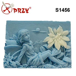 Angels in the flowers silicone soap mold handmade silicone mold food grade molds for sell