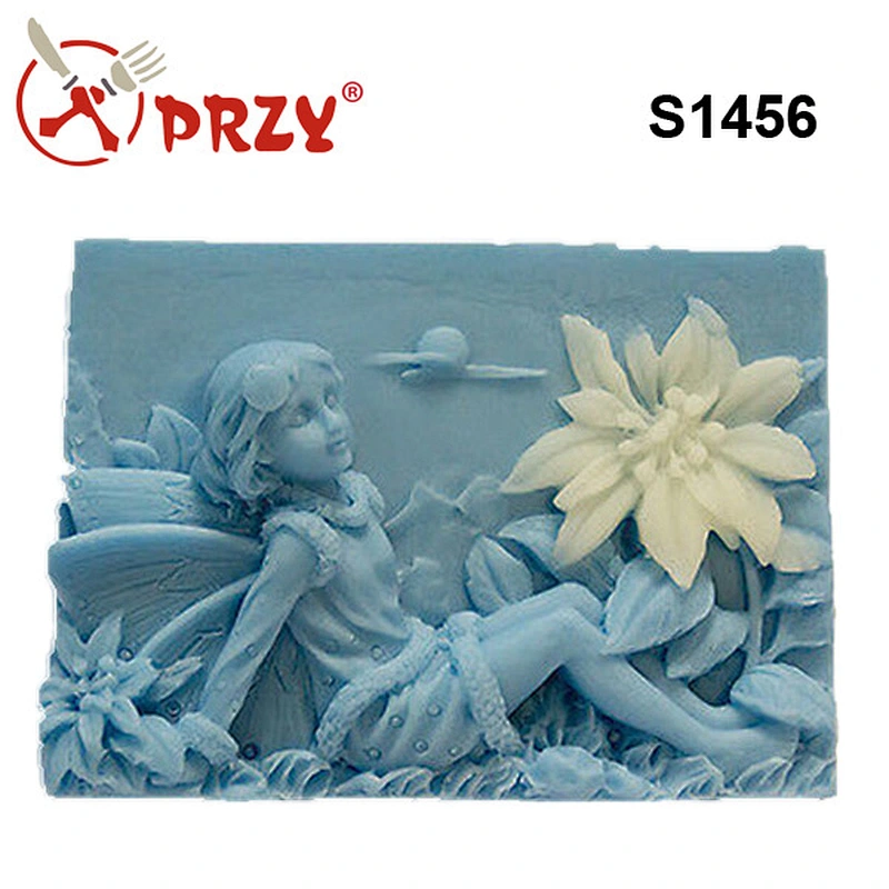 Angels in the flowers silicone soap mold handmade silicone mold food grade molds for sell