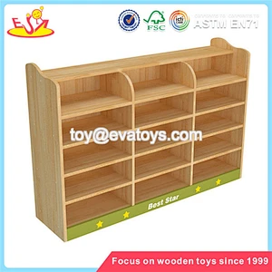 Wholesale multi grid wooden small storage shelf used in home or kindergarten W08C228