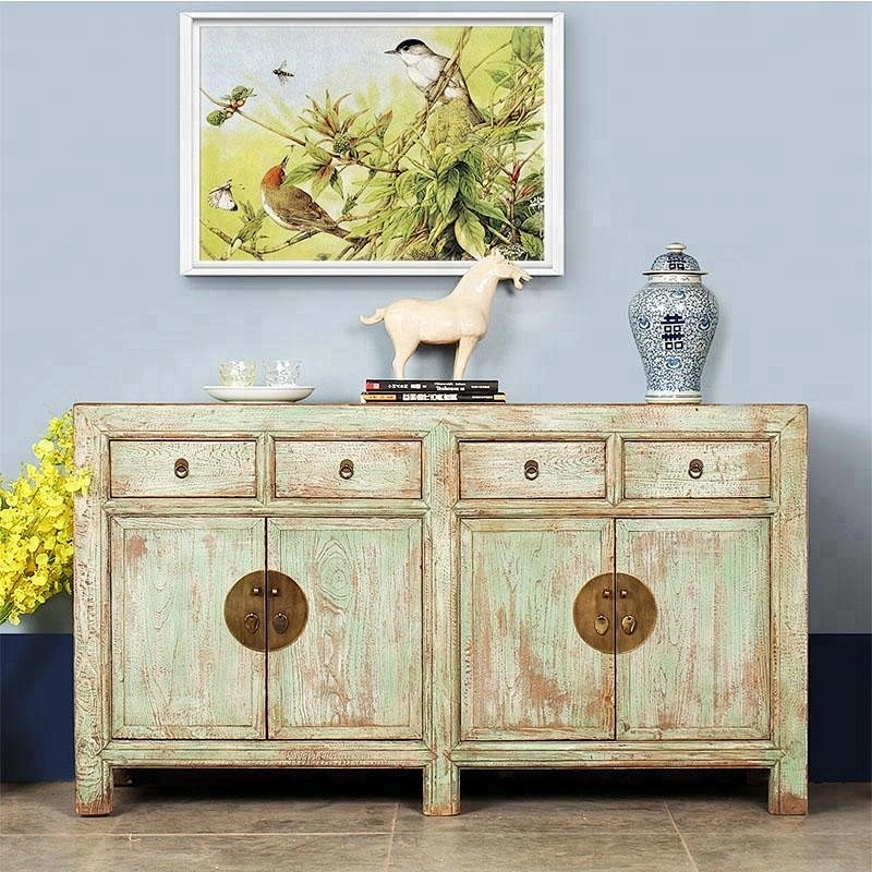 wholesale Beijing rustic reclaimed wood distressed buffet living room furniture
