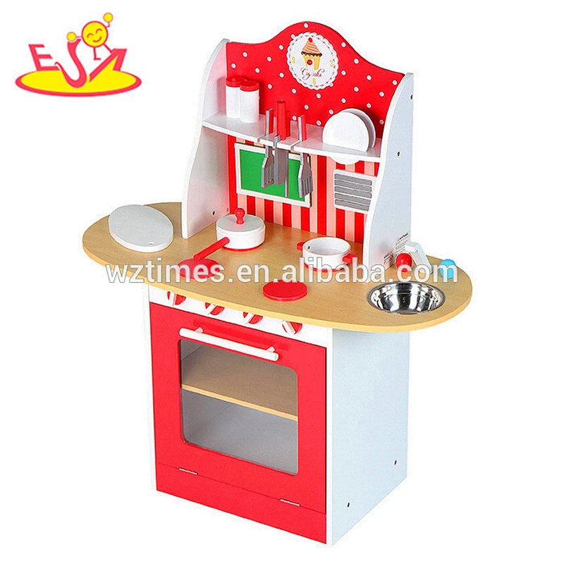 2018 venta al por mayor juego de cocina de juguete de madera para bebés juego de rol niños juego de cocina de juguete de madera mejores niños juego de cocina de juguete de madera W10C130