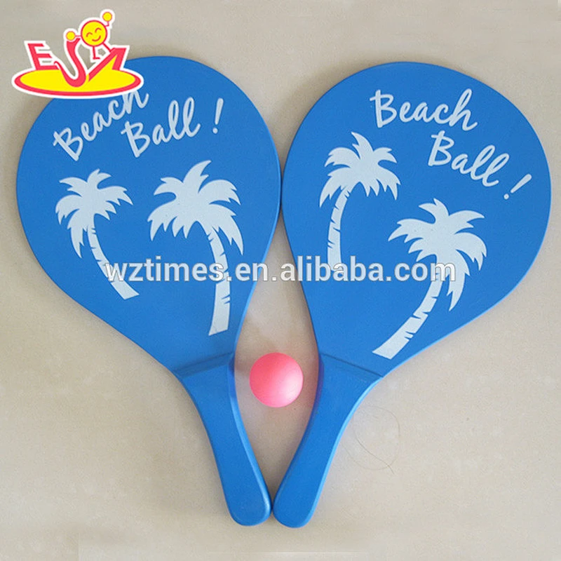 Wholesale funny outdoor interactive game wooden beach racket for entertainment W01A097