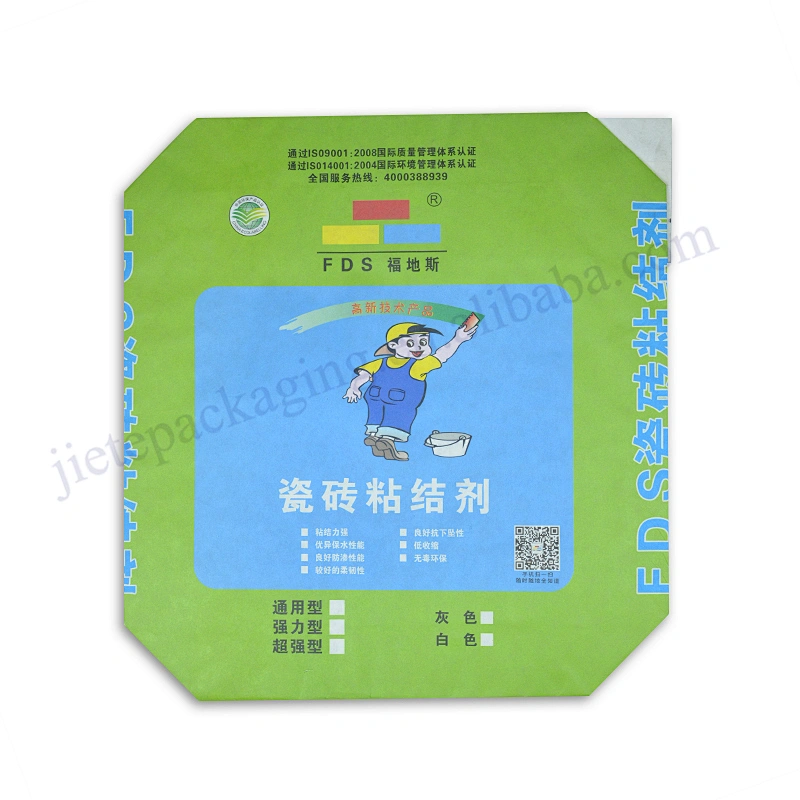 Industrial use stand up 3 layer kraft paper cement packing bag for volcanic ash,fly ash,dry mortar