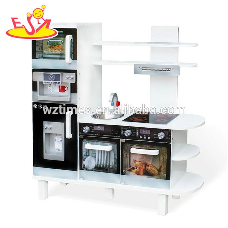 Juguete de cocina de madera para niños estilo moderno negro para fingir W10C284
