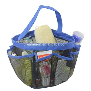 Shower caddy Gym Dorm Organizer 8 Pockets Mesh Toiletry Bath Tote Hanging Bag