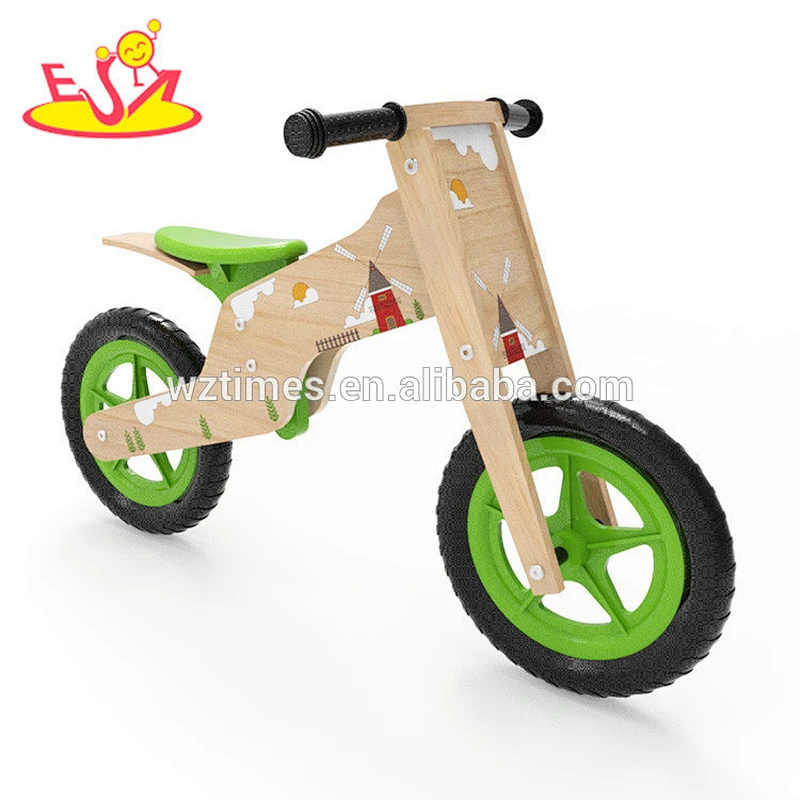 Wholesale cartoon style children wooden green balance bike best wooden green balance bike W16C184