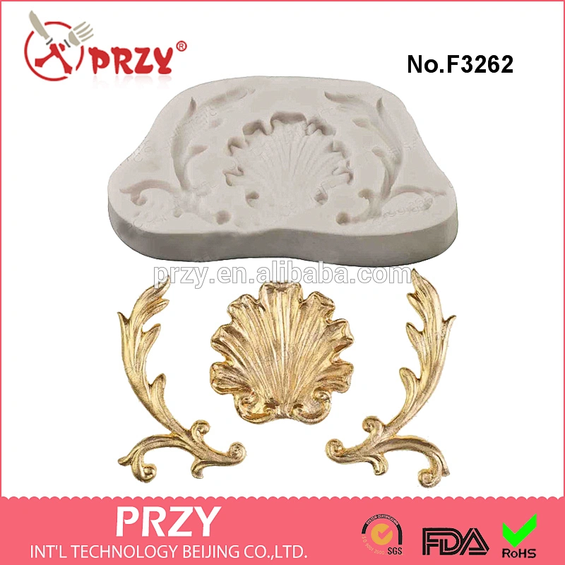 Baroque Shell mold for cake fondant silicone cake fondant mold polymer clay mold