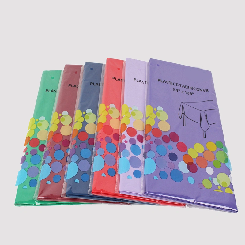 Wholesale Cheap Good Quality Plain PE Single layer protection Round Tablecloth
