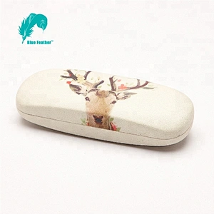 Custom optical eyewear sunglass case with pu leather canvas microfiber material