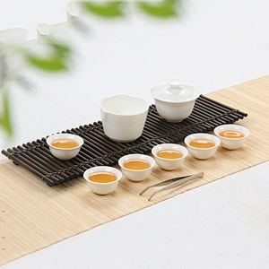 Elegant white tea cup sets 8-piece sets for corporate gift