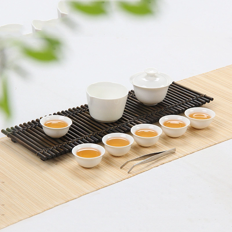 Elegant white tea cup sets 8-piece sets for corporate gift