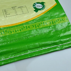 25kg pp woven rice packaging bag for grain green