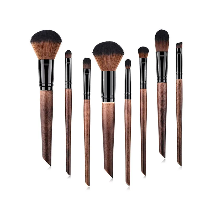 Wooden 8 Pcs Makeup Brushes Set Foundation Blush Face Concealer Eyeliner Shadow Cosmetics Brush Set for Beauty