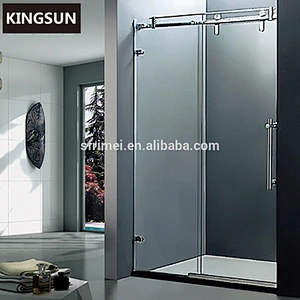 Interior SS Hardware Frameless Sliding Half Glass Shower Doors For Bath Bathroom