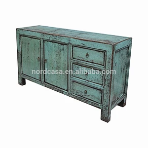 antique wood furniture 3 drawer 2 door sideboard