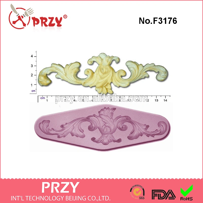 F3176 scroll scrolls 3 craft sugar silicone rubber mould craft silicone fondant mold
