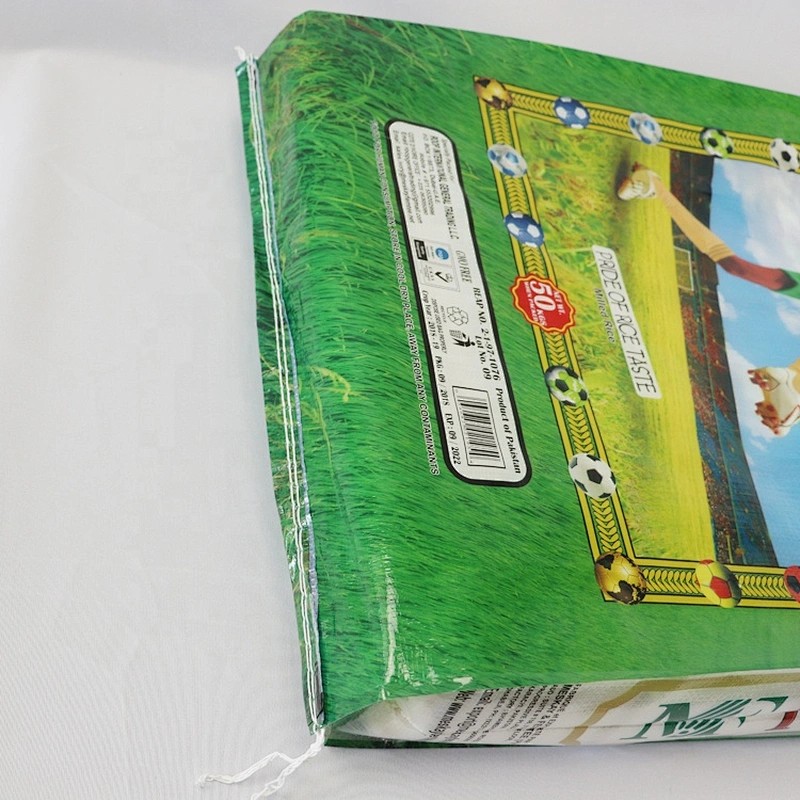 Pakistan  50lb 50kg bopp laminated pp woven rice packaging sack bag for sale