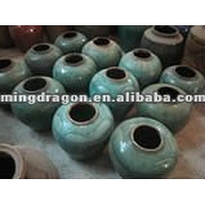 Chinese antique green ceramic storage jar