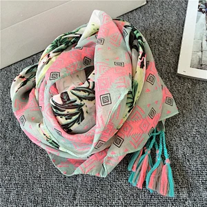 Best Selling Product Muslim Scarf Hijab Butterfly Print Silk Fabric