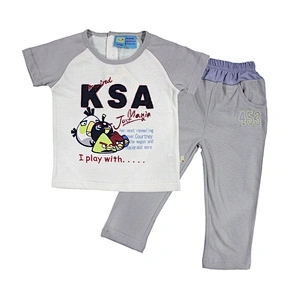Fashion wholesale price boy kids clothes cotton two-piece set with best
