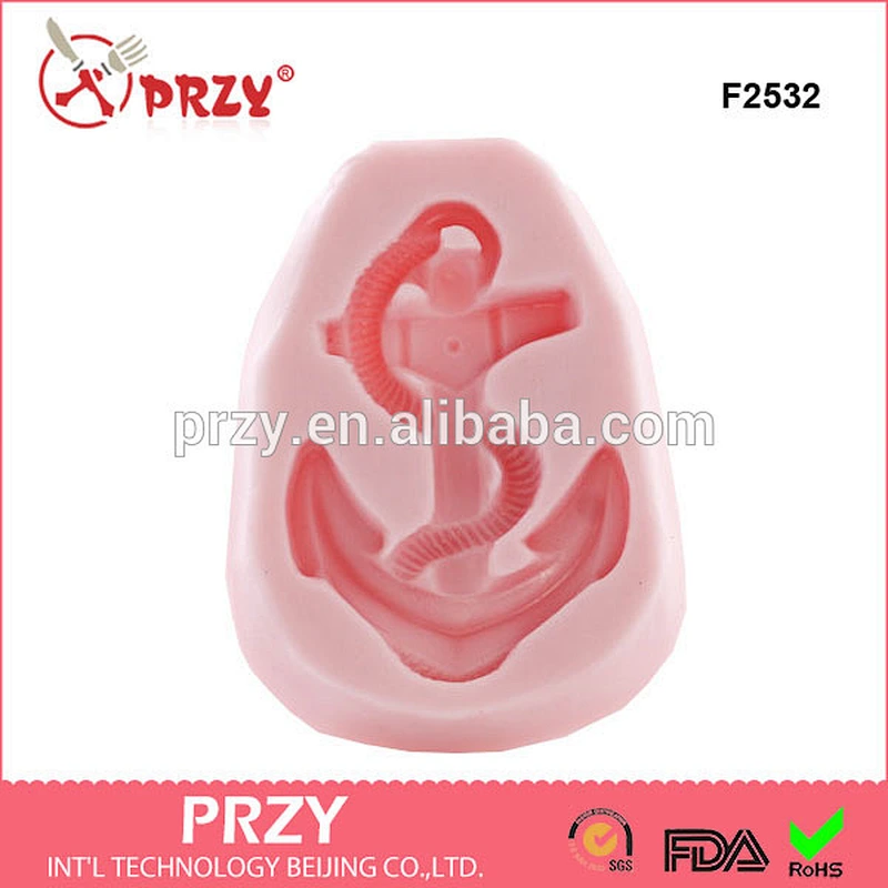 F2532 new products silicone baking Ship Anchor fondant silicone mold Ship Anchor cake decorative silicone mold