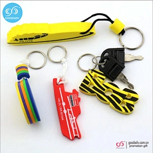 Hot selling advertising gift eva foam floating keychain with custom printed logo