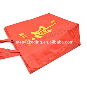 Customized printed red reusable red PP non woven shopping bag for gift,market