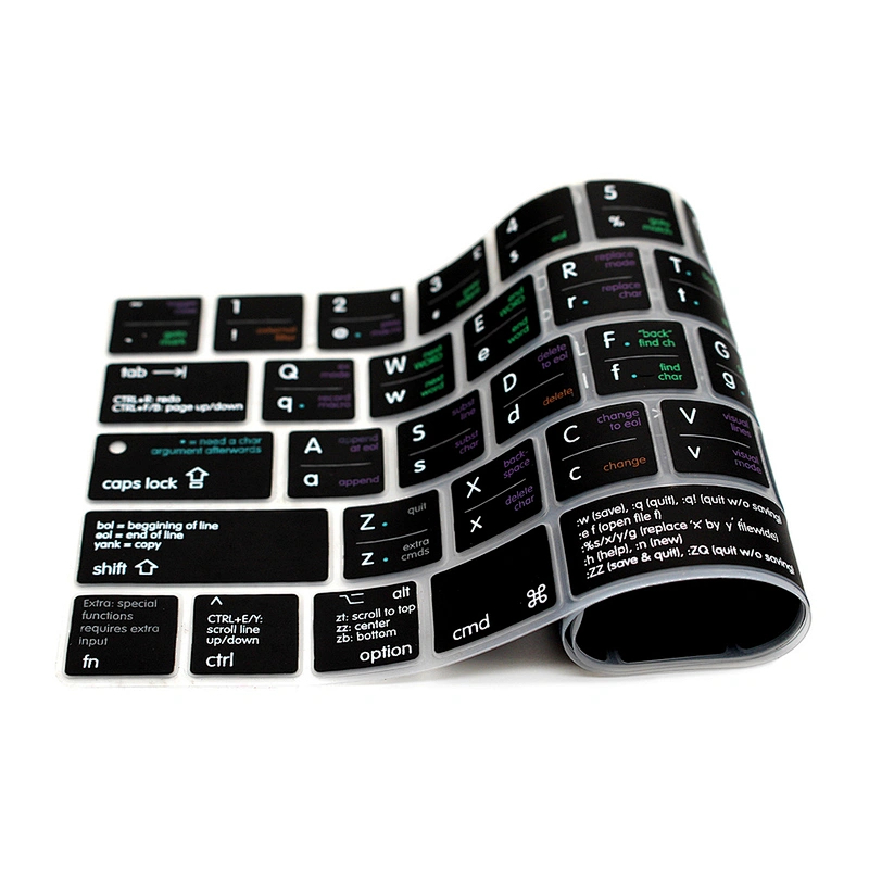 waterproof keyboard protector VIM VI odm shortcuts keyboard cover anti-dust keyboard cover  for MacBook New Pro 13