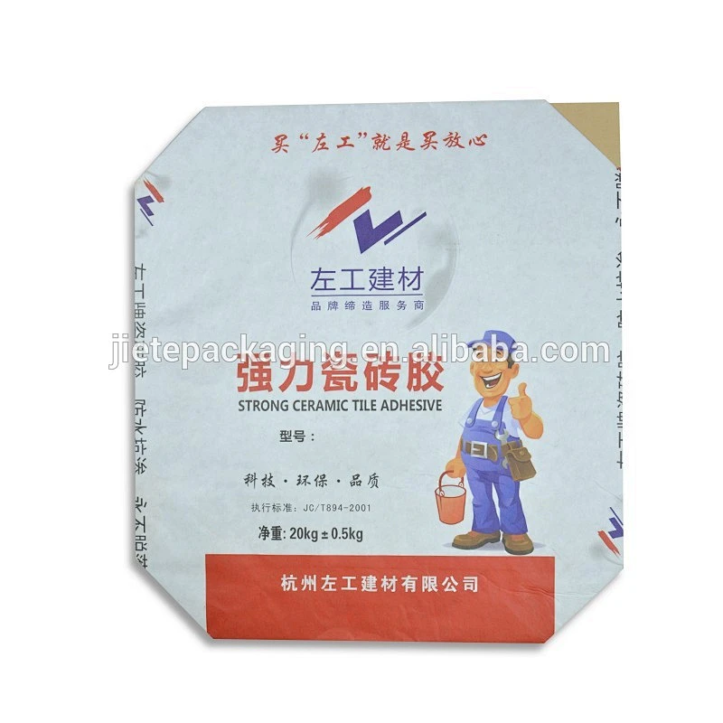 50kg 25kg 10kg tile adhesive, cement, chemical powder, potato starch powder kraft paper packing bag producing
