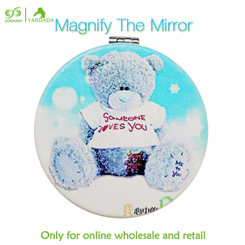 Lovely blue bear bear makeup mirror, high quality flip pocket mirror, 2X magnifying glass in stock.
