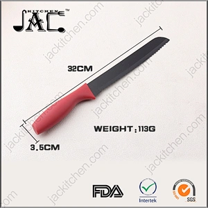 Amazon Hotsale Colourful PP Handle Non Stick Coated Stainless Steel 8 Inch Bread Knife