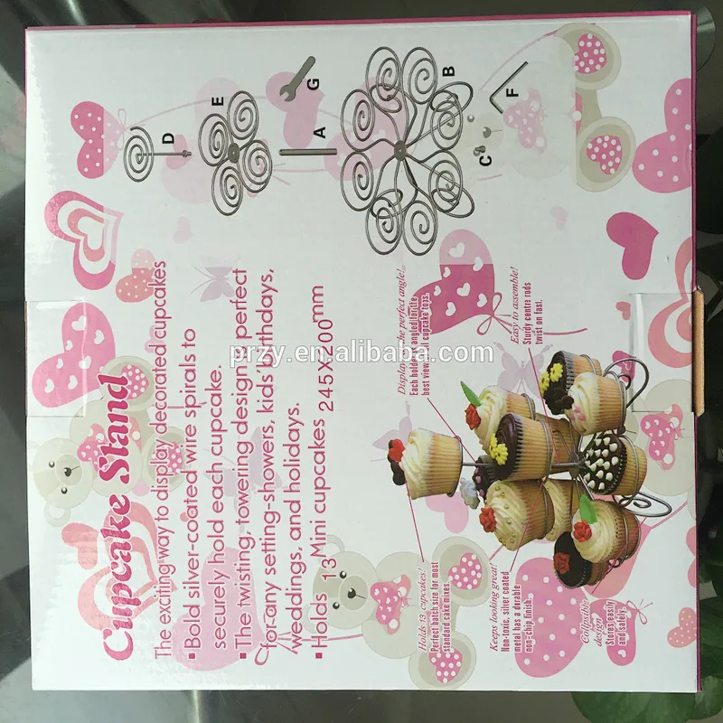 multilayer Paper cups cake stand display shelf metal frames