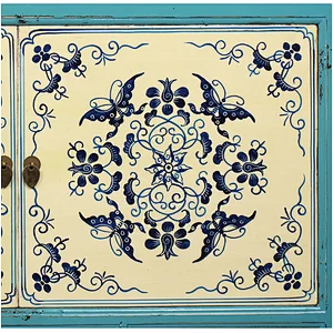 chinese antique Mediterranean blue and white painted solid wooden vintage living room buffet