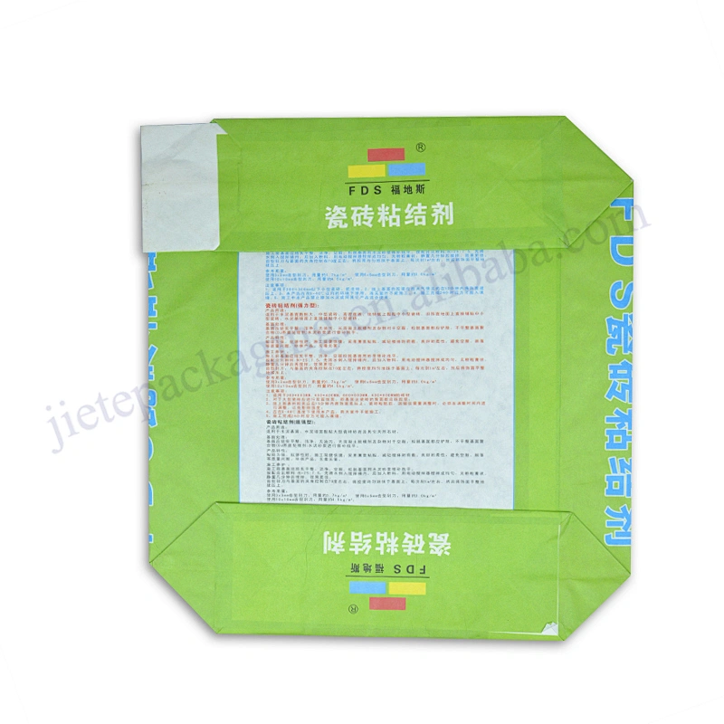 Industrial use stand up 3 layer kraft paper cement packing bag for volcanic ash,fly ash,dry mortar
