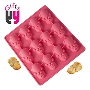 silicone mold for baking cakes 12 cavities pig shaped silicone baking mold