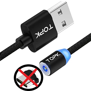 Nylon round magnetic charger cable electric wire micro usb data line without magnetic plug
