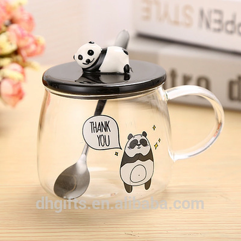 borosilicate glass coffee tea cup heat-resistant Cute panda glass