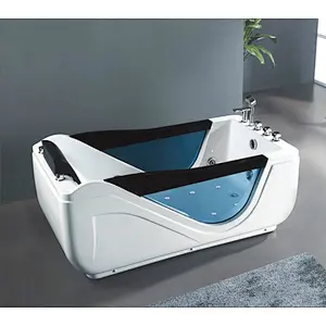 Cheap Seamless SPA Double Whirlpool Massage Bathtub Tempered Glass Bathtub