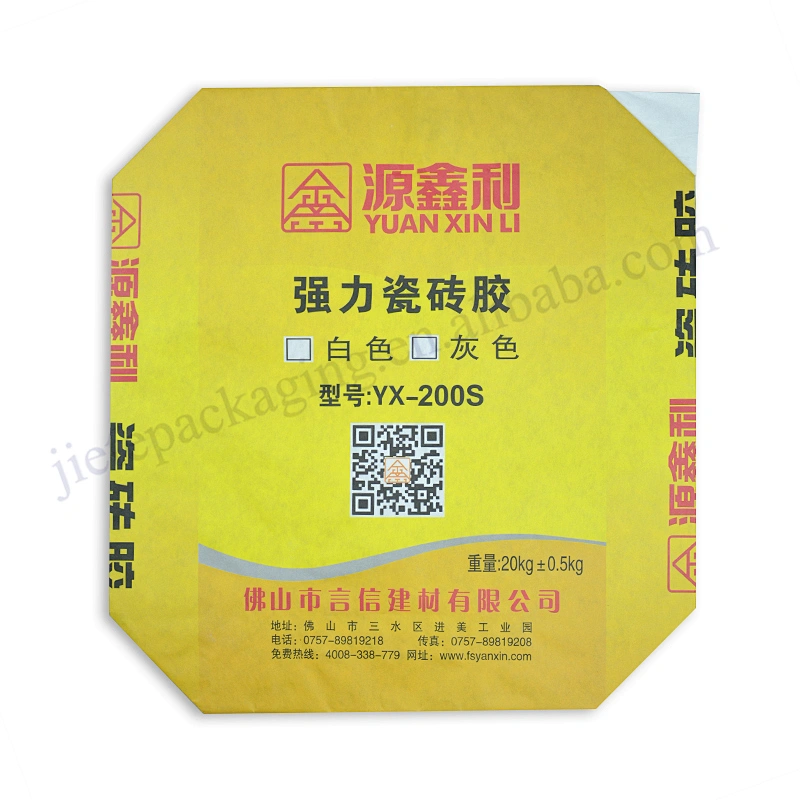 Customzied stand up kraft paper cement bag for wall putty powder,dry mortar,tile adhesive,gypsum