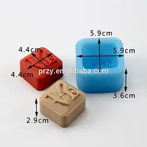 S6030 square shape LOVE silicone soaps mold for sale