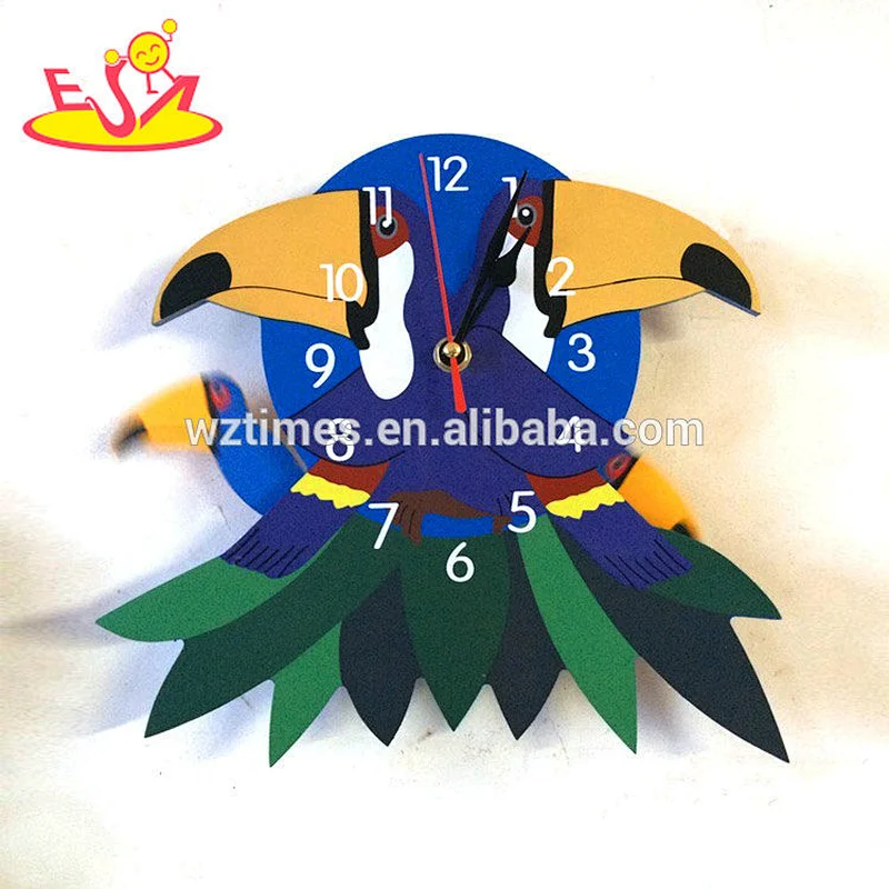 wholesale creative style children wooden classic alarm clock for sale W14K033