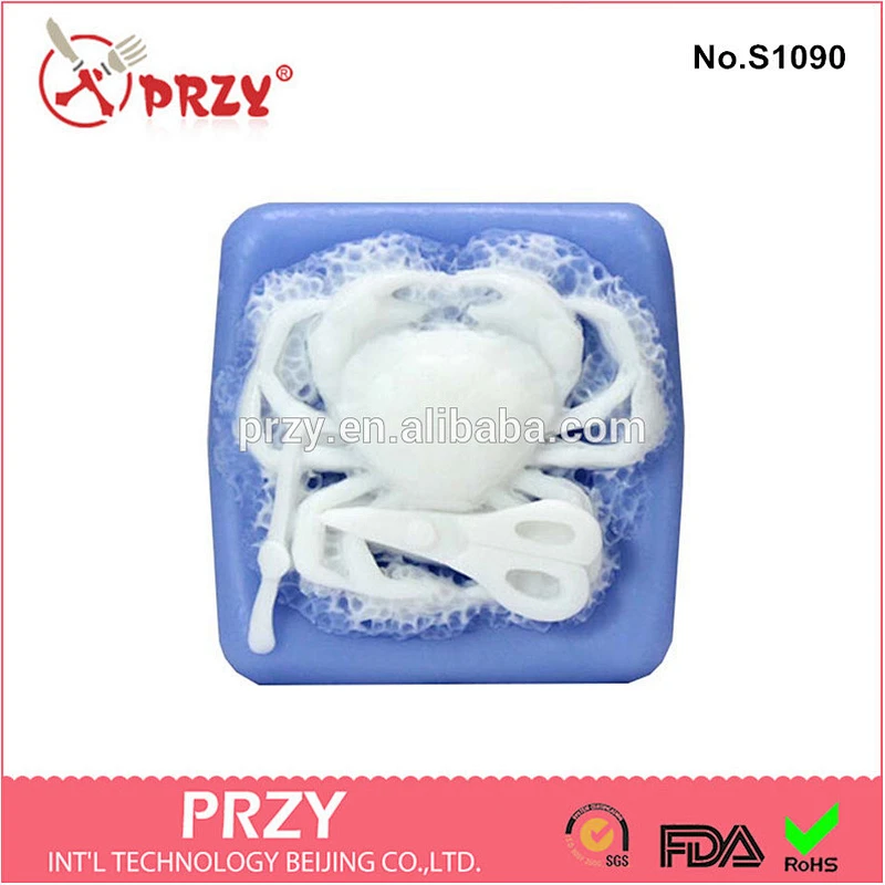 S1090 Crab design silicone soap mold for sale