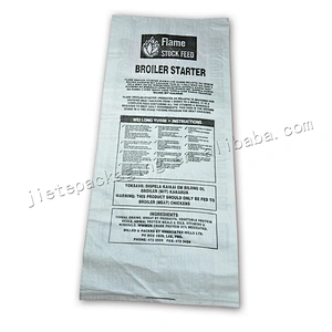Customized design white plastic animal feed packaging bags for bran,paddy,cereal