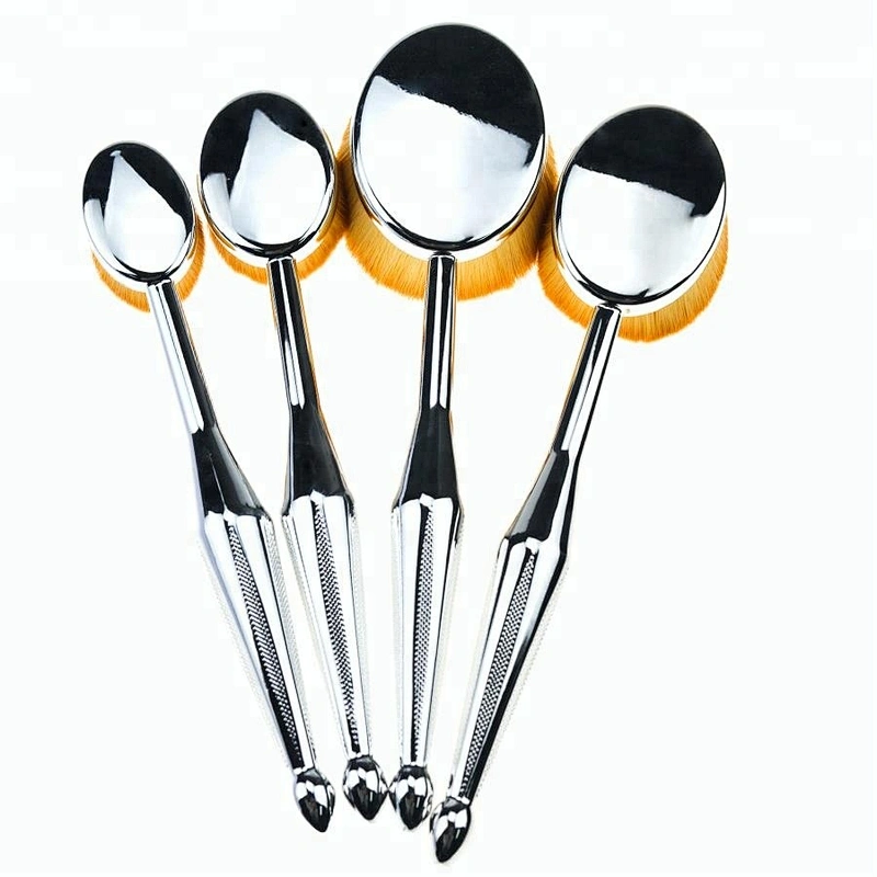 10 pc oval cosmetic makeup brush set