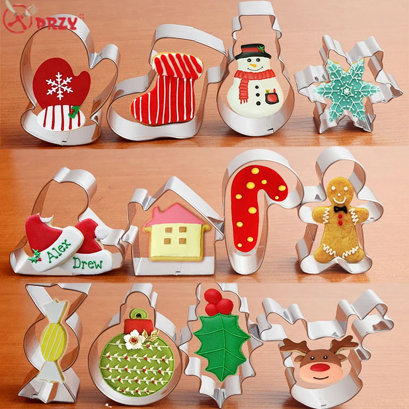Christmas biscuits stainless fondant mold vegetable fruit mould small cake decoration tools