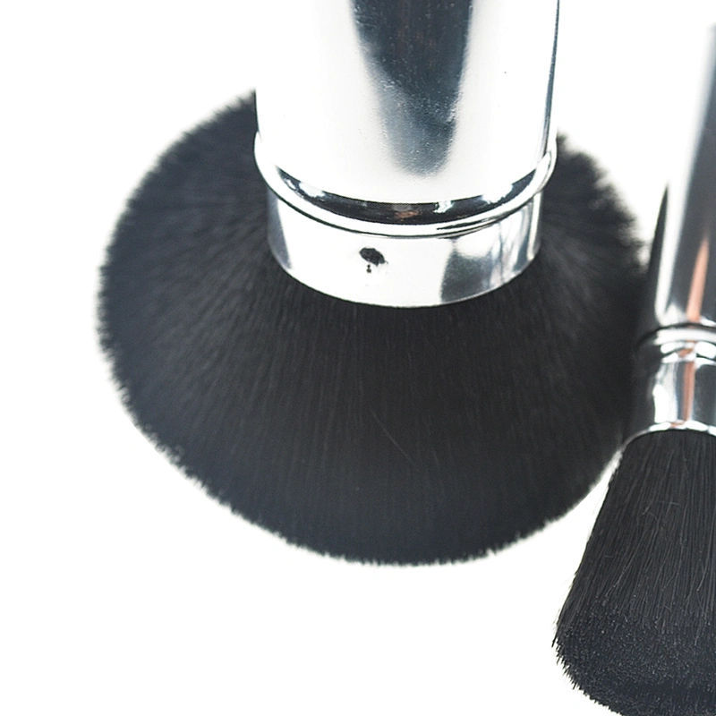 Customer logo Silver metal handle Synthetic hair high quality retractable power brush