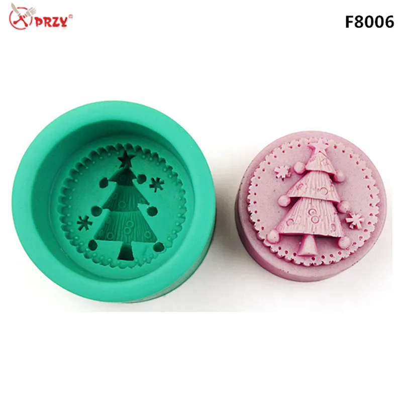 F8006 Creative Fondant Tire Soap Molds Silicone 3d Christmas Tree decorative cake Mould silicone Soap mold